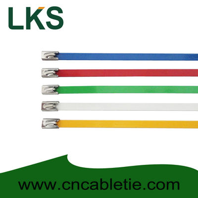 4.6*200mm 201,304,316 grade epoxy polyester coated Ball-lock ss cable ties