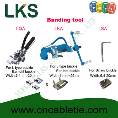 Durable Corrosion Resistant Stainless Steel Band with L Type Banding Buckle for Single or Double Wrapped Band Configuration Fits Various Contours and Shapes