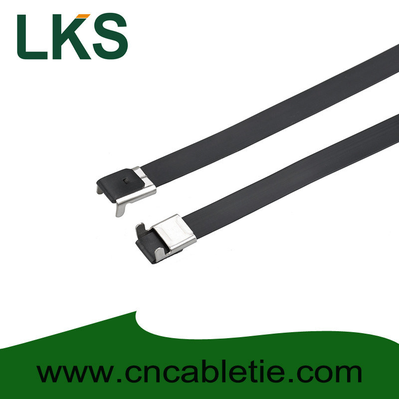 12×400mm L Type PVC coated stainless steel cable tie-Wing Lock type